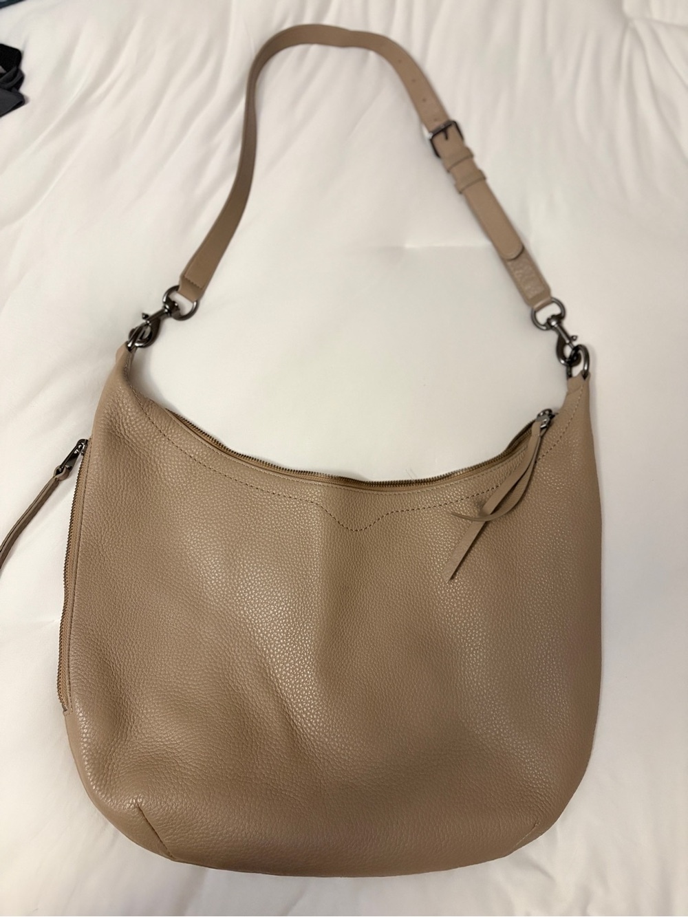 rebecca minkoff Taupe Leather Hobo Double Handle Bag